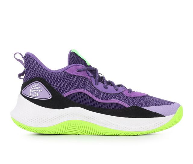 Men's Under Armour Curry 3Z 24 Basketball Shoes in Prp/Blk/Grn Sue color