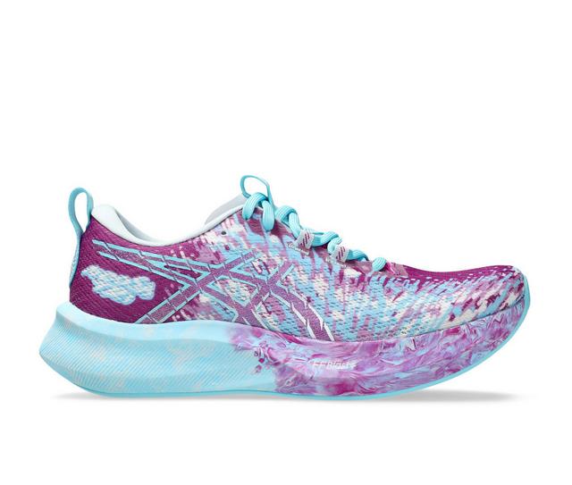 Women's ASICS Noosa Tri 16 Running Shoes in Magenta/Grey color