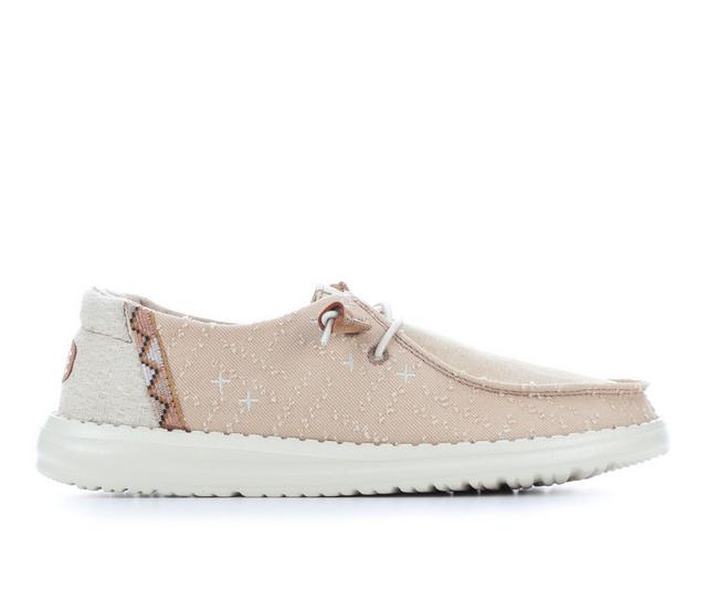 Women's HEYDUDE Wendy Crafted Boho Casual Shoes in Tan color