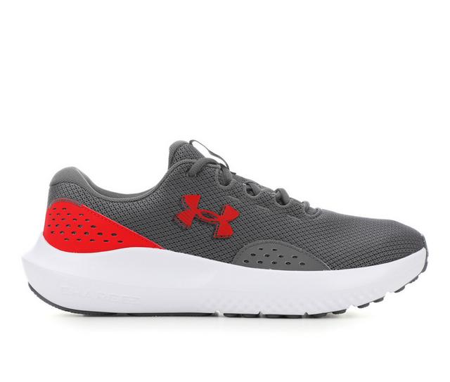 Men's Under Armour Surge 4 Running Shoes in Grey/Red 107 color