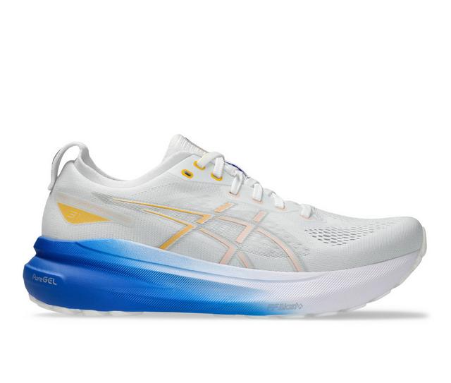 Men's ASICS Gel Kayano 31 Running Shoes in White/Breeze color