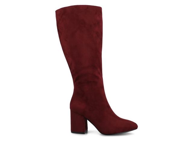 Women's Journee Collection Ameylia Wide Width Wide Calf Knee High Boots in Oxblood color