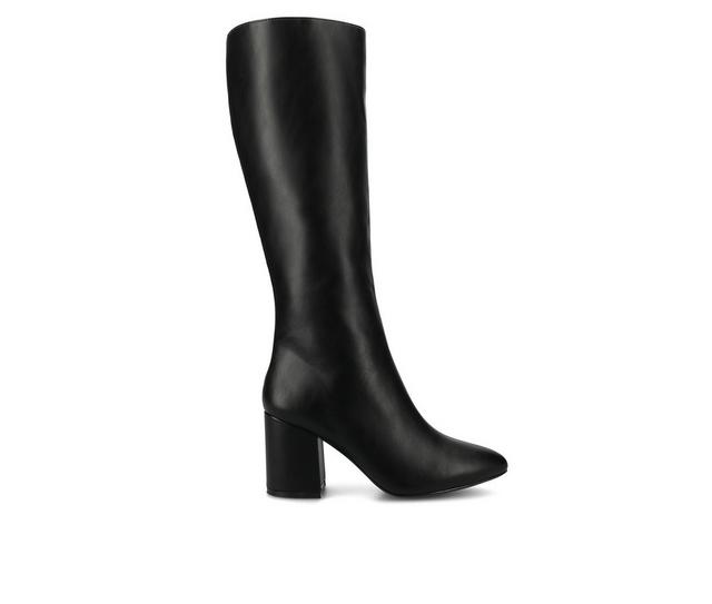 Women's Journee Collection Ameylia Wide Width Wide Calf Knee High Boots in Black PU color