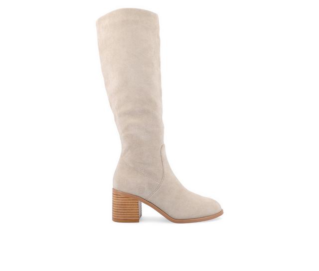 Women's Journee Collection Romilly Knee High Boots in Stone color