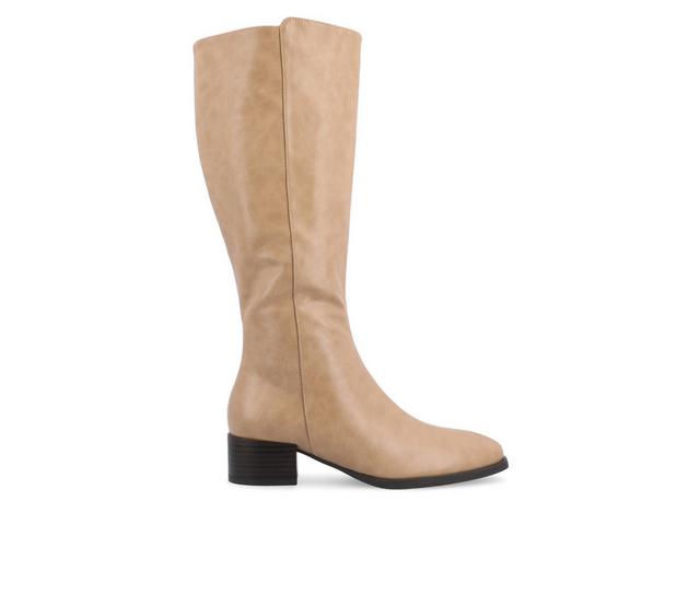 Women's Journee Collection Devri Knee High Boots in Tan color
