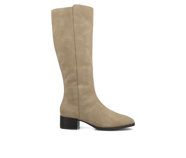 Women's Journee Collection Devri Knee High Boots in Griege color