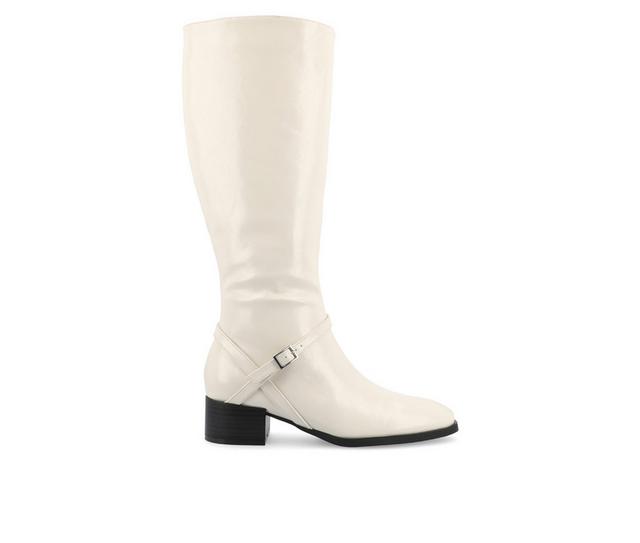 Women's Journee Collection Rhianah Knee High Boots in Ivory color