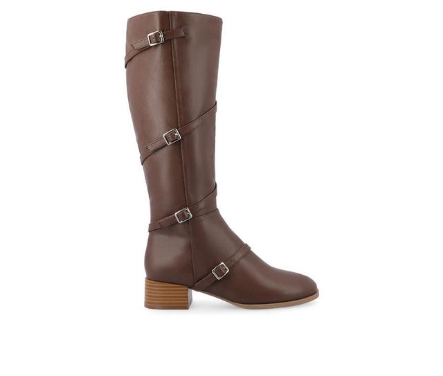 Women's Journee Collection Elettra Knee High Boots in Brown color