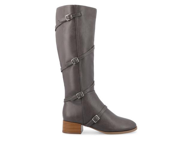 Women's Journee Collection Elettra Knee High Boots in Grey color