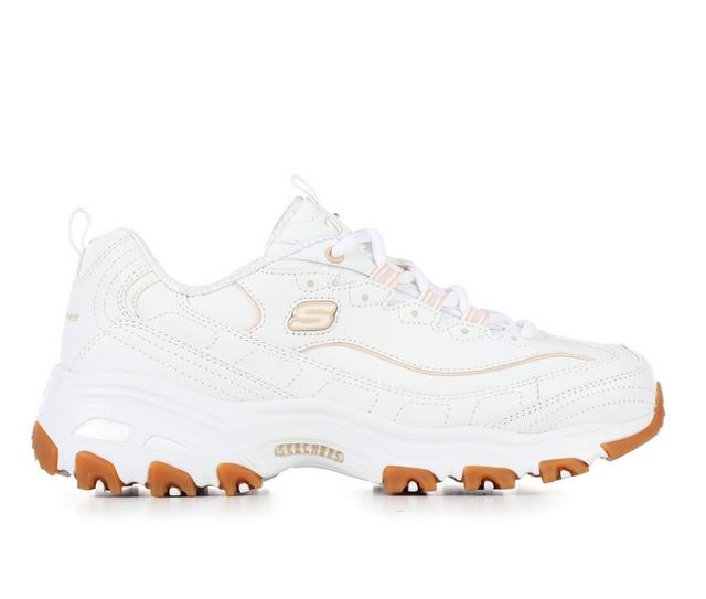 Women's Skechers 149807 D'Lites Sneakers in White/Gum color