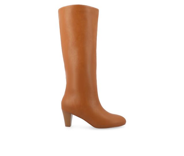 Women's Journee Collection Jovey Knee High Boots in Cognac color