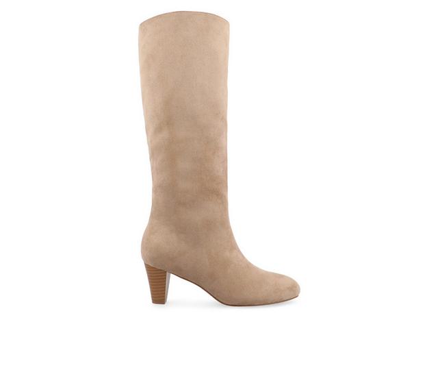 Women's Journee Collection Jovey Knee High Boots in Taupe/Suede color