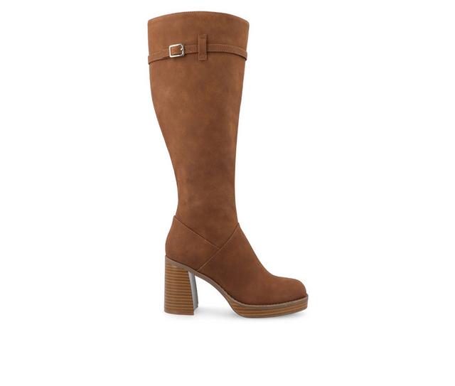 Women's Journee Collection Letice Knee High Boots in Brown color