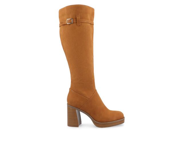 Women's Journee Collection Letice Knee High Boots in Cognac color