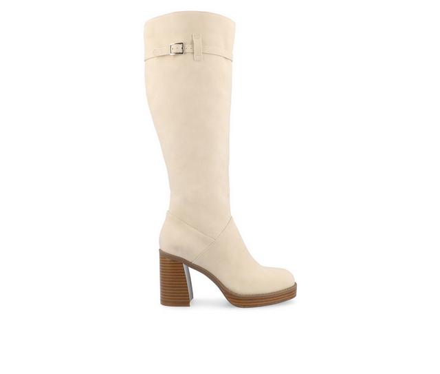 Women's Journee Collection Letice Knee High Boots in Cream color