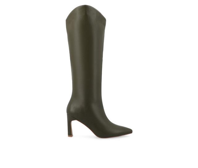 Women's Journee Collection Rehela Wide Width Wide Calf Knee High Boots in Olive Wide color