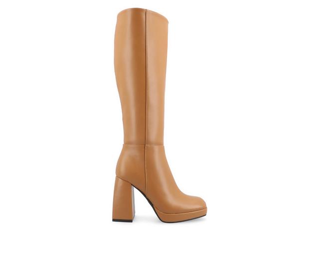 Women's Journee Collection Mylah Knee High Boots in Tan color