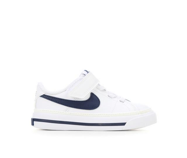 Boys' Nike Toddler Court Legacy Sneakers in White/MdntNavy color