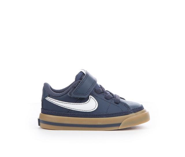 Boys' Nike Toddler Court Legacy Sneakers in Thunder Blu/Gum color