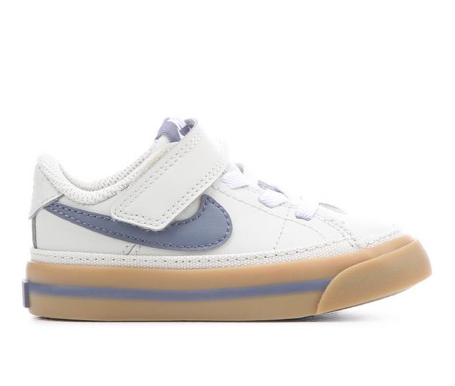 Boys' Nike Toddler Court Legacy Sneakers in Bone/Carbon/Gum color