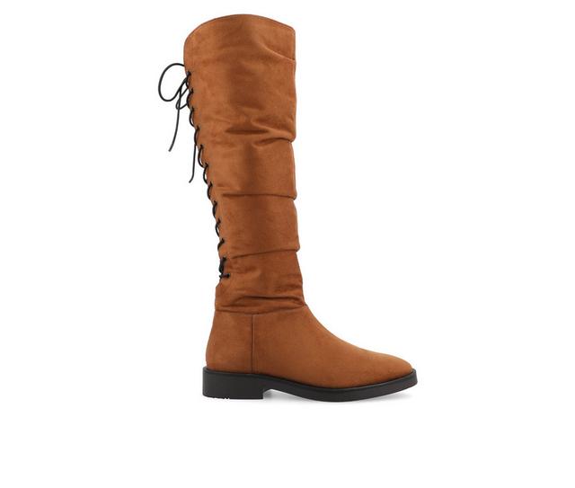 Women's Journee Collection Mirinda Wide Calf Knee High Boots in Cognac color