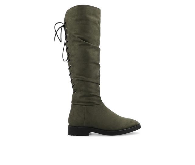 Women's Journee Collection Mirinda Wide Calf Knee High Boots in Olive color