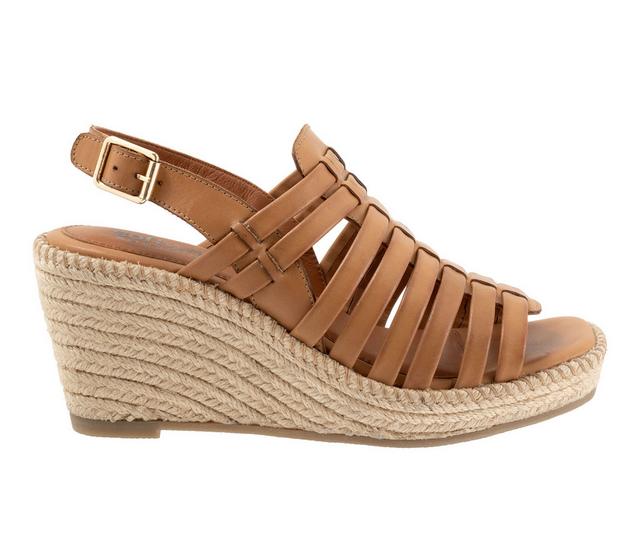 Women's Softwalk Havana Espadrille Wedge Sandals in Tan color