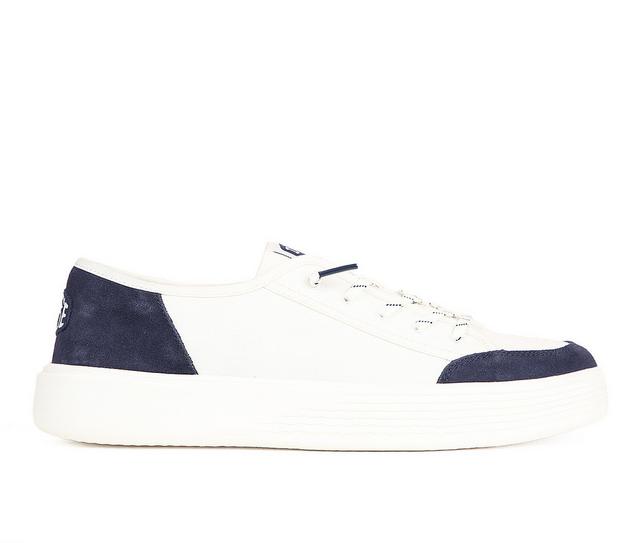 Men's HEYDUDE Cody M Essentials Casual Shoes in White/Navy color