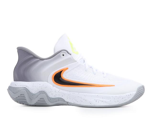 Men's Nike Giannis Immortality 4 Basketball Shoes in White/Blk/Volt color