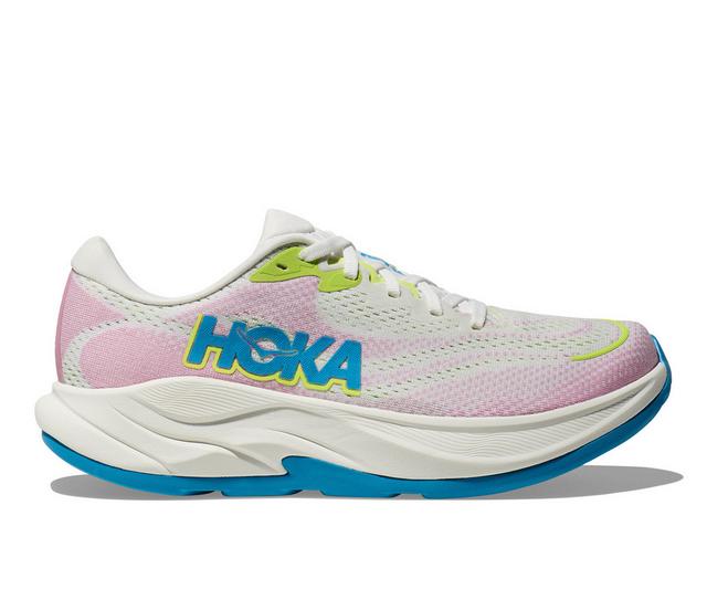 Women's Hoka Rincon 4 Running Shoes in Frost/Pink color
