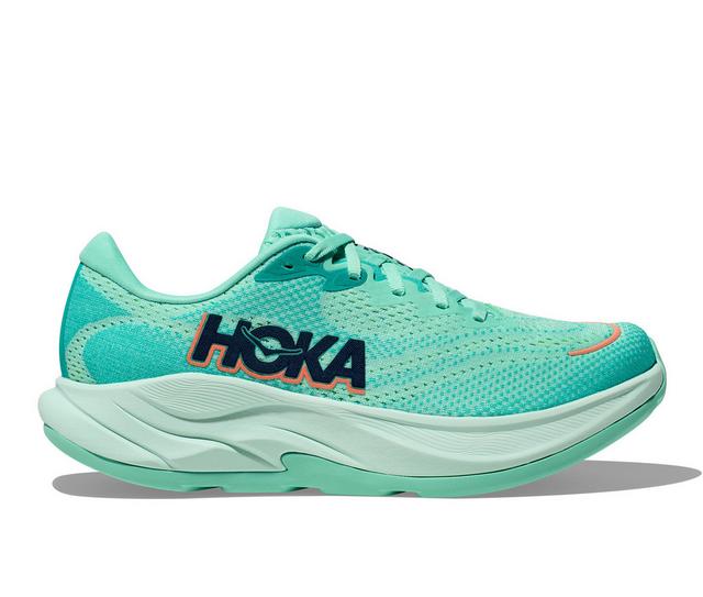 Women's Hoka Rincon 4 Running Shoes in Seafoam/Aqua color