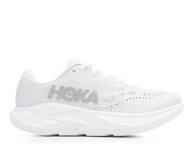 Women's Hoka Rincon 4 Running Shoes in White/Silver color