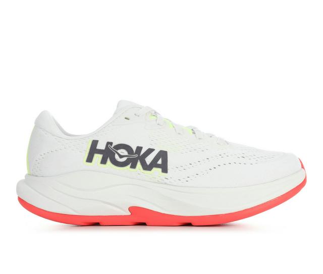 Women's Hoka Rincon 4 Running Shoes in Frost/Neon/Yuzu color
