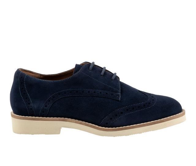 Women's Softwalk Willet Oxfords in Navy Suede color