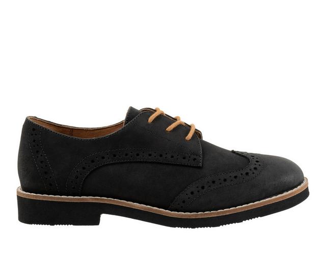 Women's Softwalk Willet Oxfords in Black Nubuck color