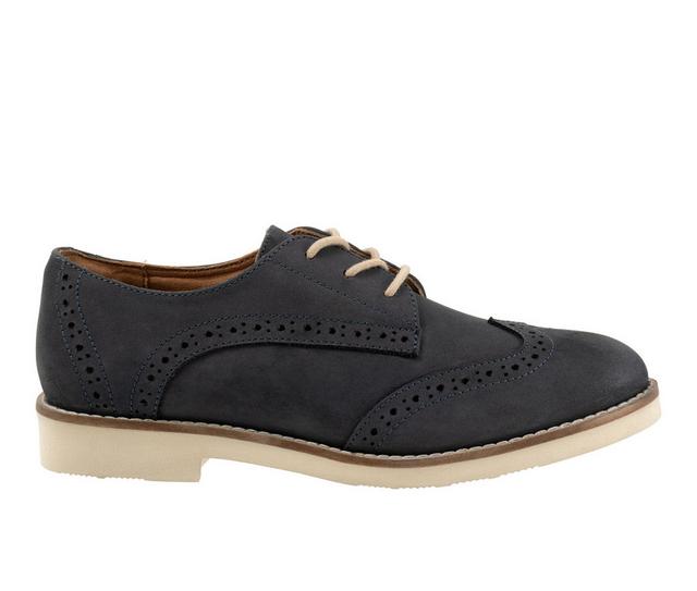 Women's Softwalk Willet Oxfords in Navy Nubuck color