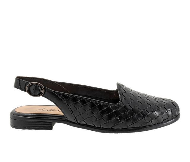 Women's Trotters Lea Slingback Flats in Black color