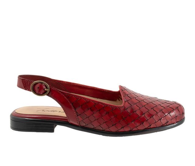 Women's Trotters Lea Slingback Flats in Red color