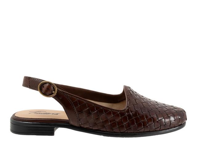 Women's Trotters Lea Slingback Flats in Dark Brown color