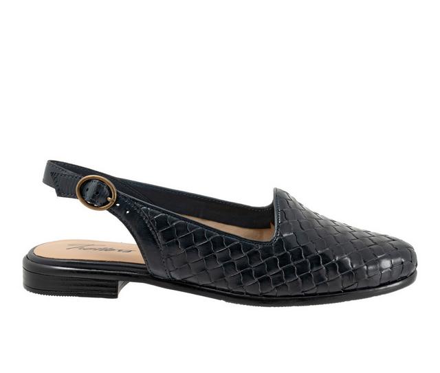 Women's Trotters Lea Slingback Flats in Navy color