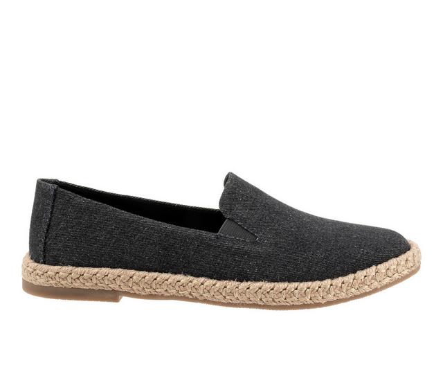 Women's Trotters Poppy Espadrille Loafers in Black Texture color