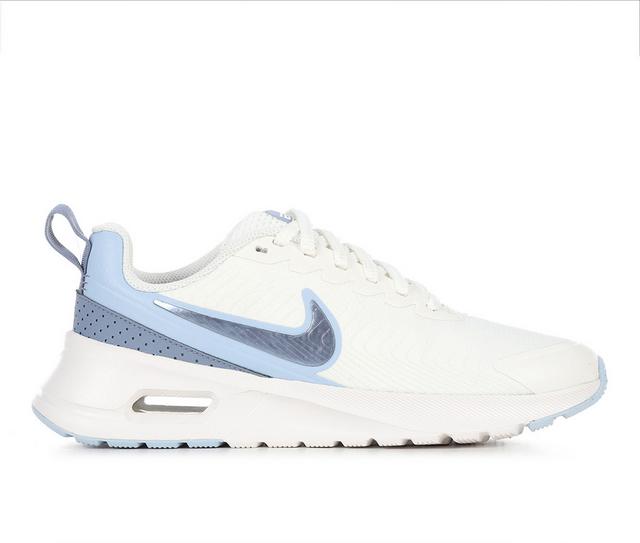 Women's Nike Air Max Nuaxis Running Shoes in Sail/Met Blu color