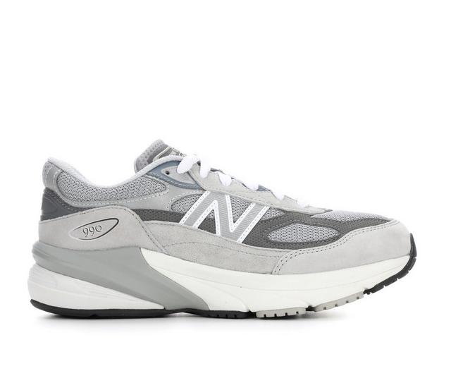 Boys' New Balance Big Kid 990 V6 Made in USA Running Shoes in Grey/Silver color