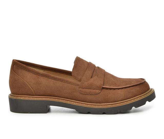 Women's Taryn Rose Devanie Loafers in Brown Nubuck color