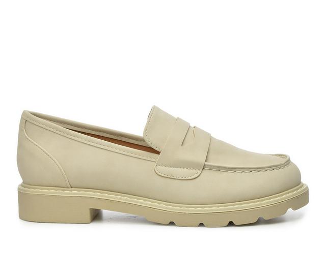 Women's Taryn Rose Devanie Loafers in Cream Nubuck color