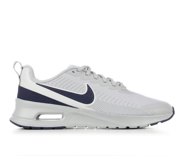 Men's Nike Air Max Nuaxis Running Shoes in Grey/Navy 003 color