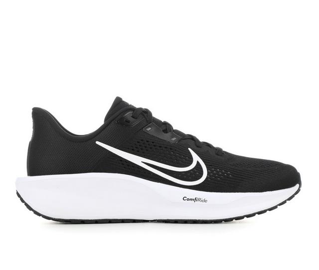 Men's Nike Quest 6 Running Shoes in Black/White 001 color