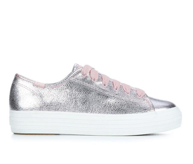 Women's Keds Triple Kick Metallic Sneakers in Mauve color