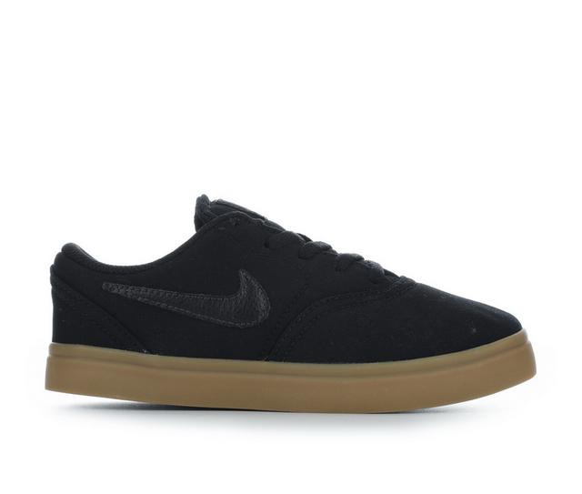 Boys' Nike Big Kid SB Check Canvas Sneakers in Black/Gum color