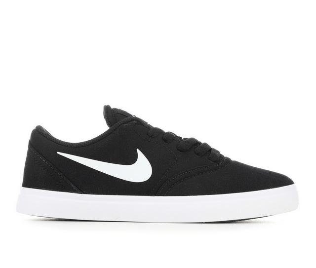 Boys' Nike Big Kid SB Check Canvas Sneakers in Black/White color
